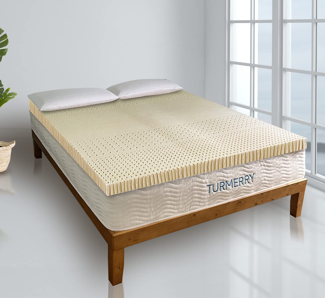 7 Zone Green Natural Organic Latex Mattress Topper King Size - 3 Inch - Soft Plush Pillow Top - Gols Certified Latex Foam Bed Pa